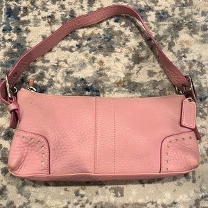 Authentic small pink leather coach bag